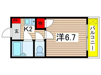 コーポ溝手(1K/4階)の間取り写真
