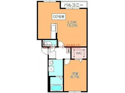 グランツ(1LDK/2階)の間取り写真