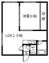 コーポ松原(1LDK/1階)の間取り写真