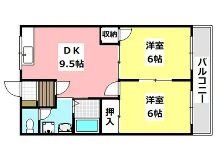 エポックY・K(2DK/3階)の間取り写真