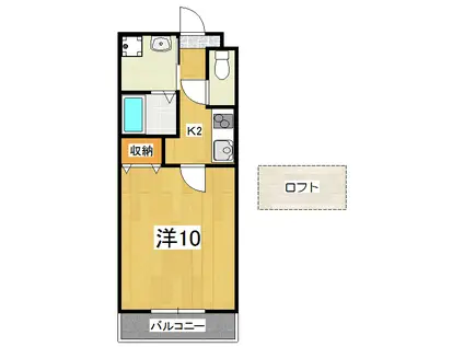 メゾンクレール(1K/2階)の間取り写真