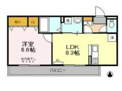 ブリリアンコート(1LDK/2階)の間取り写真