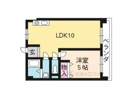 平野マンション(1LDK/2階)の間取り写真