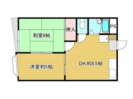 邦和ビル7(2DK/3階)の間取り写真