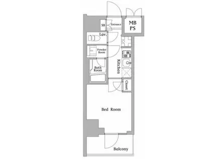 ハーモニーレジデンス川崎♯002(1K/13階)の間取り写真