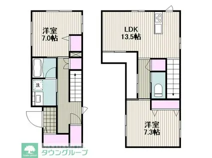 アトリオ綱島(2LDK/2階)の間取り写真