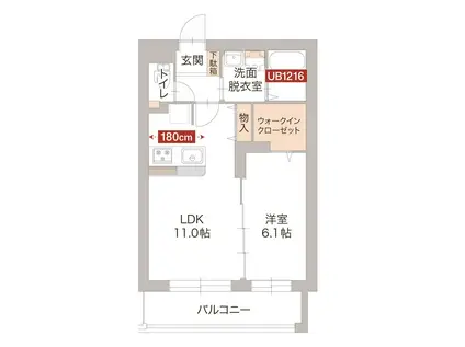 アリエッタ(1LDK/1階)の間取り写真