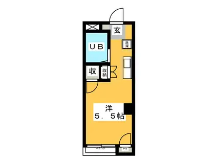 メゾン椚田(ワンルーム/2階)の間取り写真