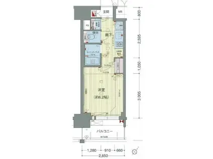 プレサンス名古屋STATIONビジュ(1K/2階)の間取り写真