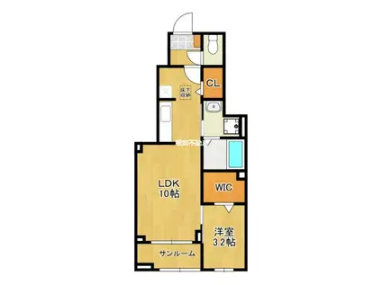 ラポールIV(1LDK/1階)の間取り写真