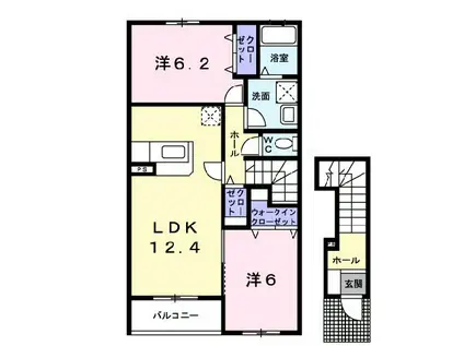 ファイン・ステージ A・B(2LDK/2階)の間取り写真
