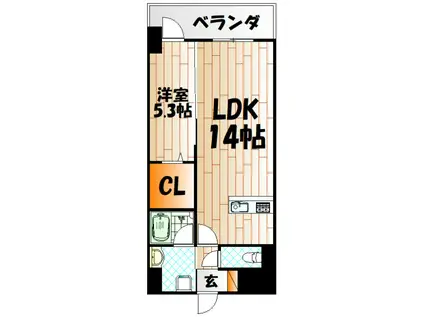 クルーズ レーヌ(1LDK/4階)の間取り写真
