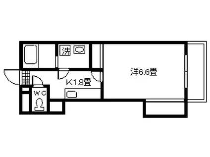 ジャルダン・フリューリー・ドーソンIII(1K/1階)の間取り写真