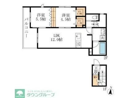 メゾン・ド・ファミーユ(2LDK/2階)の間取り写真