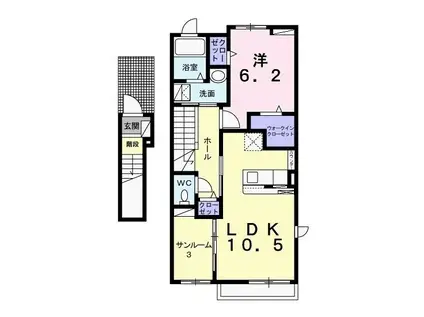 キャンディハウスI(1LDK/2階)の間取り写真