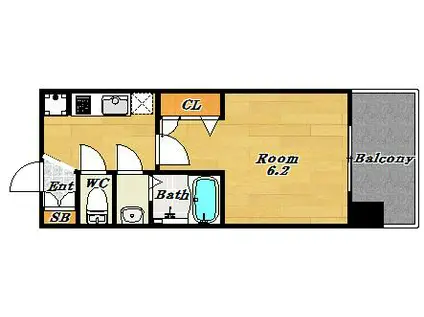 エステムプラザ福島ジェネル(1K/7階)の間取り写真