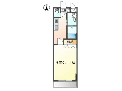 ポラリス(1K/2階)の間取り写真