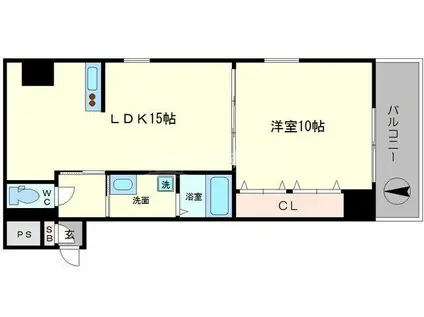 FUKUE BLD(1LDK/3階)の間取り写真