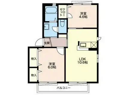 ボナール(2LDK/1階)の間取り写真