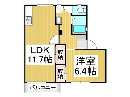 フレグランスゆり E棟(1LDK/2階)の間取り写真