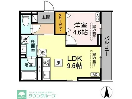 CHARM高倉(1LDK/3階)の間取り写真