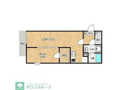 ジーメゾン千葉村田町エベッラ(1LDK/1階)の間取り写真