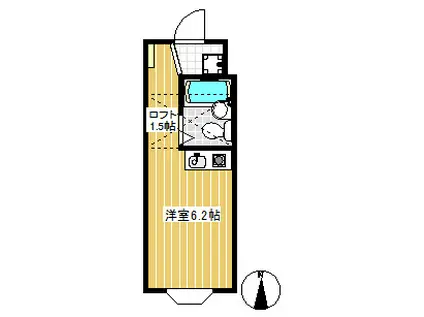 ツインリーフ南大泉(ワンルーム/2階)の間取り写真