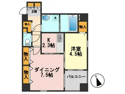 OZAREA一之江Ⅰ(1DK/5階)の間取り写真