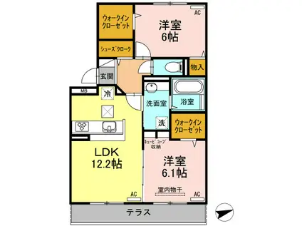 フトゥーロ(2LDK/1階)の間取り写真