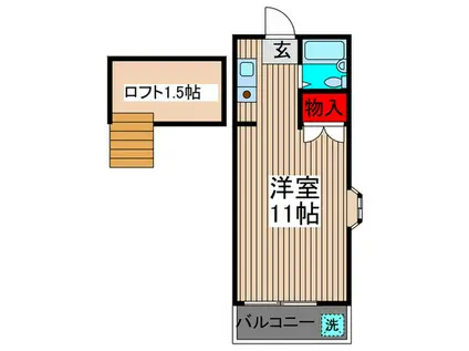 コンシャスN(ワンルーム/2階)の間取り写真
