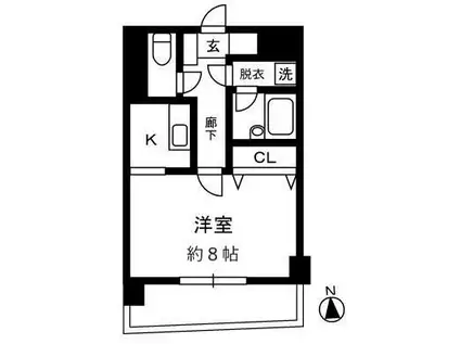 アイエス西麻布(ワンルーム/2階)の間取り写真