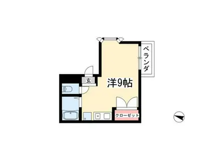 フォンティーヌ藤が丘(ワンルーム/2階)の間取り写真