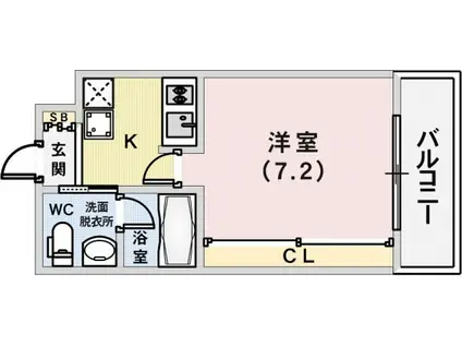 W.O.B.ROKKOHMICHI(1K/4階)の間取り写真