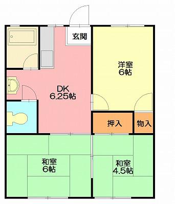 コーポ中屋敷(3DK/2階)の間取り写真