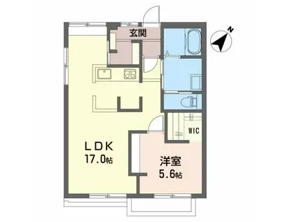 ドエルフラッツ(1LDK/2階)の間取り写真