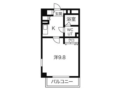 アール押切(1K/4階)の間取り写真