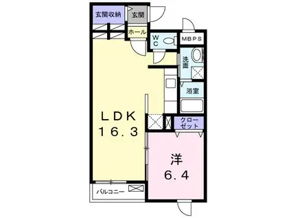 ブリーズ アヴェニュー(1LDK/1階)の間取り写真