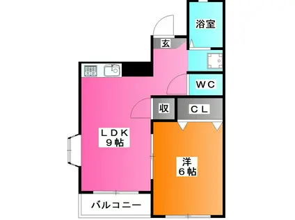 メゾンド布施(1LDK/3階)の間取り写真