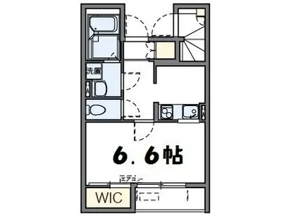 レオネクストプランタンソレイユ(1SK/1階)の間取り写真