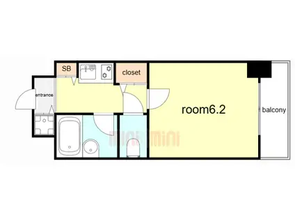 パラシオ塚本II(1K/2階)の間取り写真