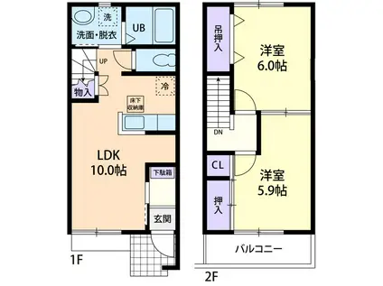 CITY・PAL A(2LDK/1階)の間取り写真