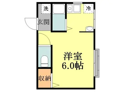 ブランヴェール(1K/1階)の間取り写真