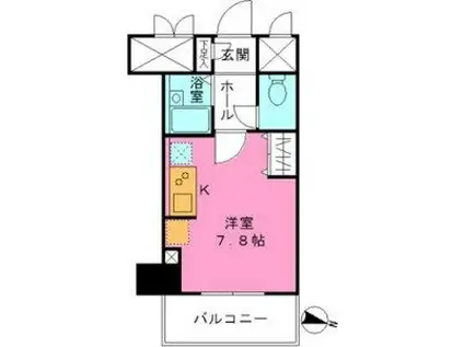 ウエスト10(ワンルーム/7階)の間取り写真