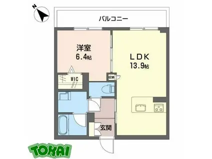 SHAMAISON MATSUSAKACASTLE(1LDK/2階)の間取り写真