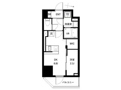 アーバンパーク扇大橋(1DK/2階)の間取り写真