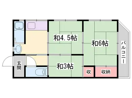 土山コーポ(3DK/2階)の間取り写真