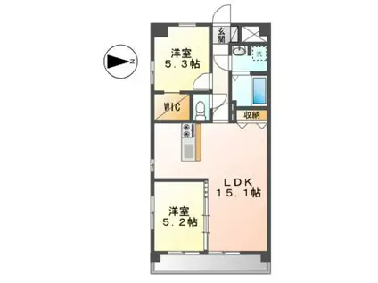 LAPINE ANNEX(2LDK/5階)の間取り写真