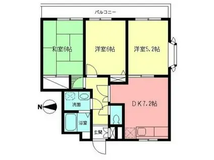 メゾン・フリーダム(3DK/2階)の間取り写真