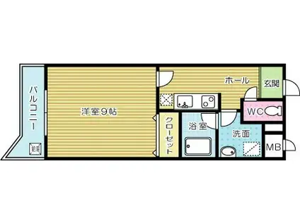 グッドシティ下富野(1K/3階)の間取り写真