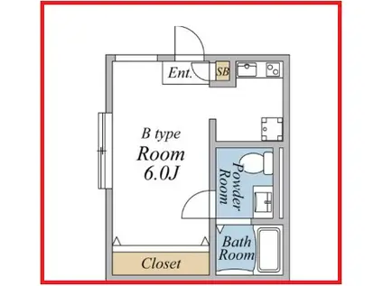 エヌハウス北千住(ワンルーム/3階)の間取り写真